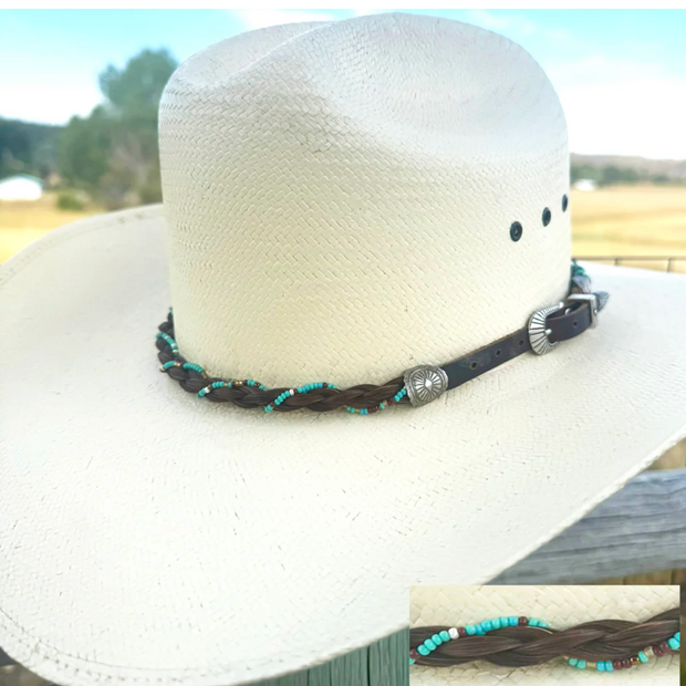 Rancher's Daughter, Horsehair Hat Band, Sorrel & Turquoise