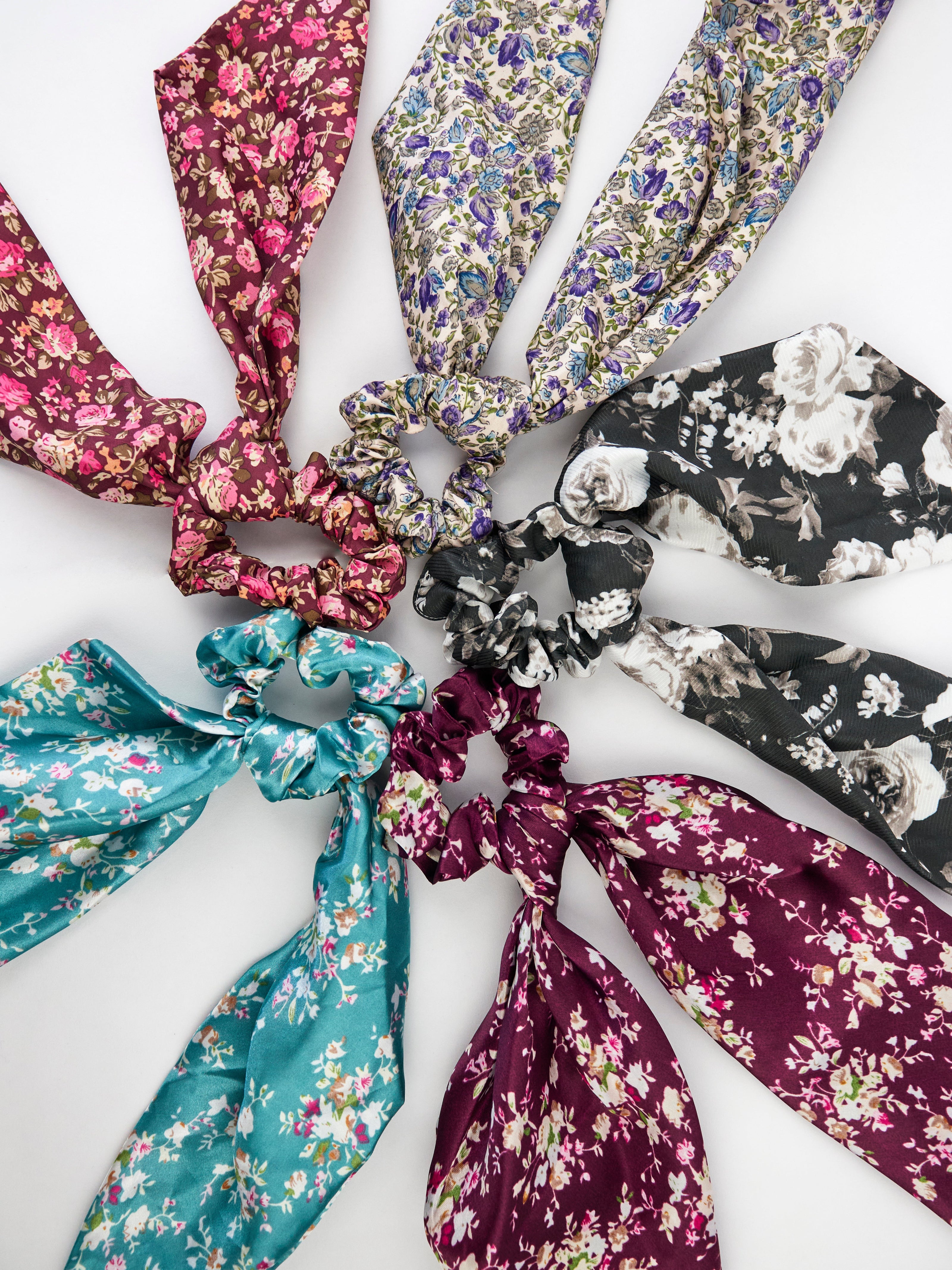 Purple Satin Scarf Scrunchie