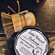 Solid natural dish soap