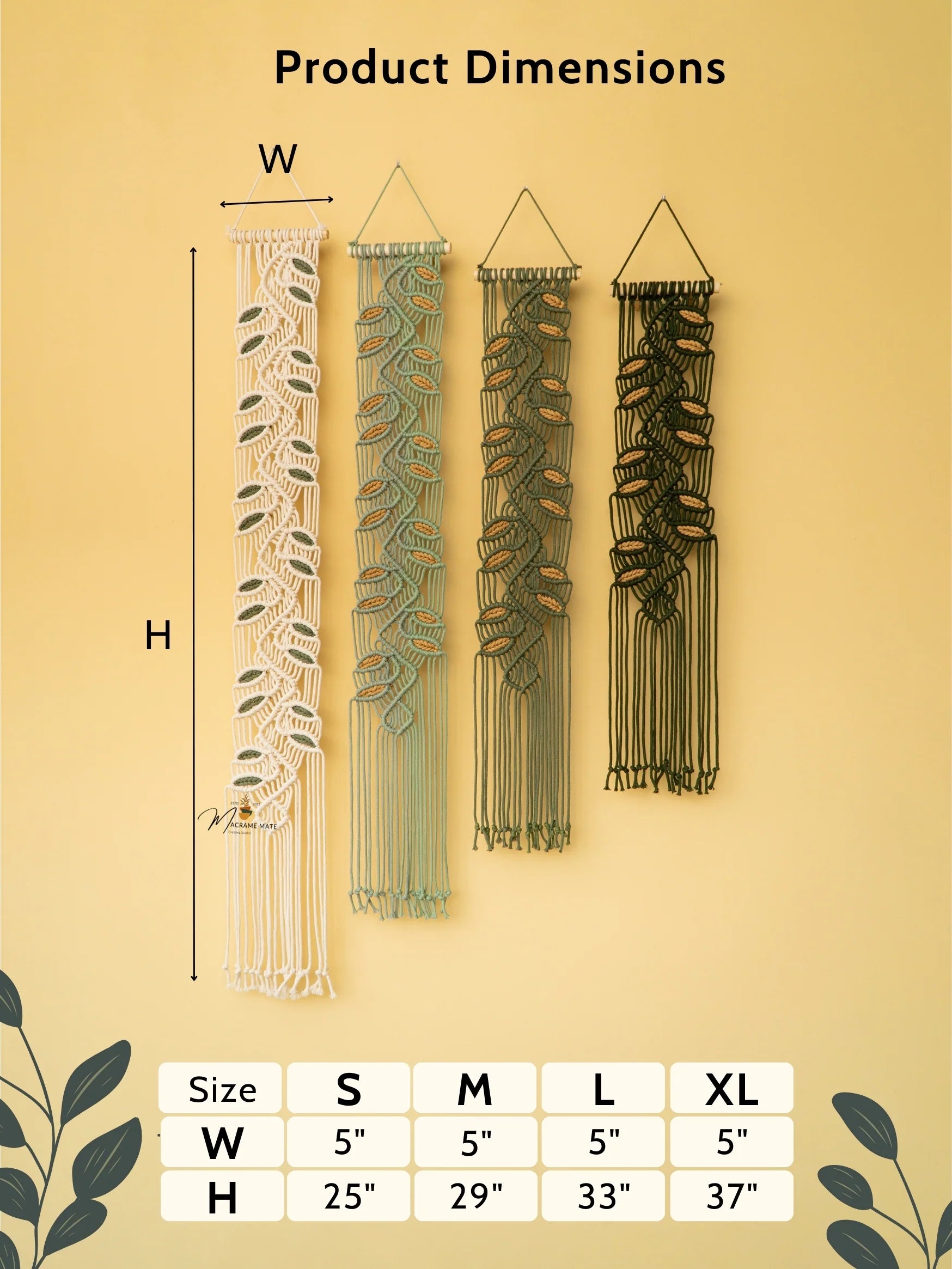 Vesta Green Macrame Wall Hangings