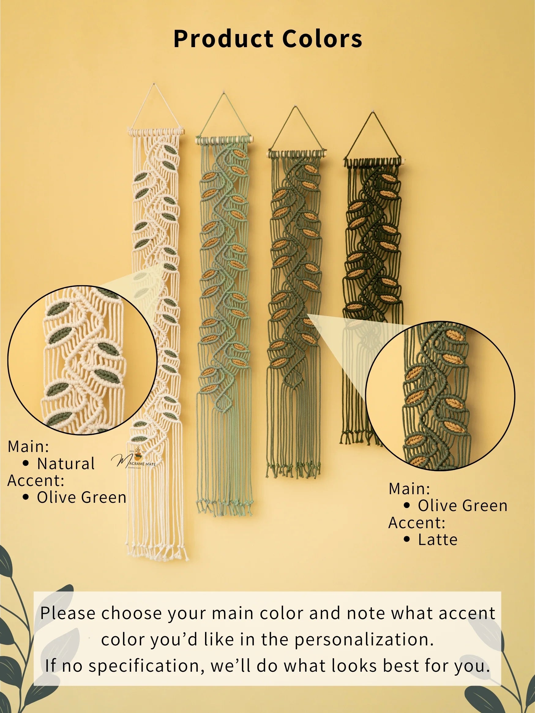 Vesta Green Macrame Wall Hangings