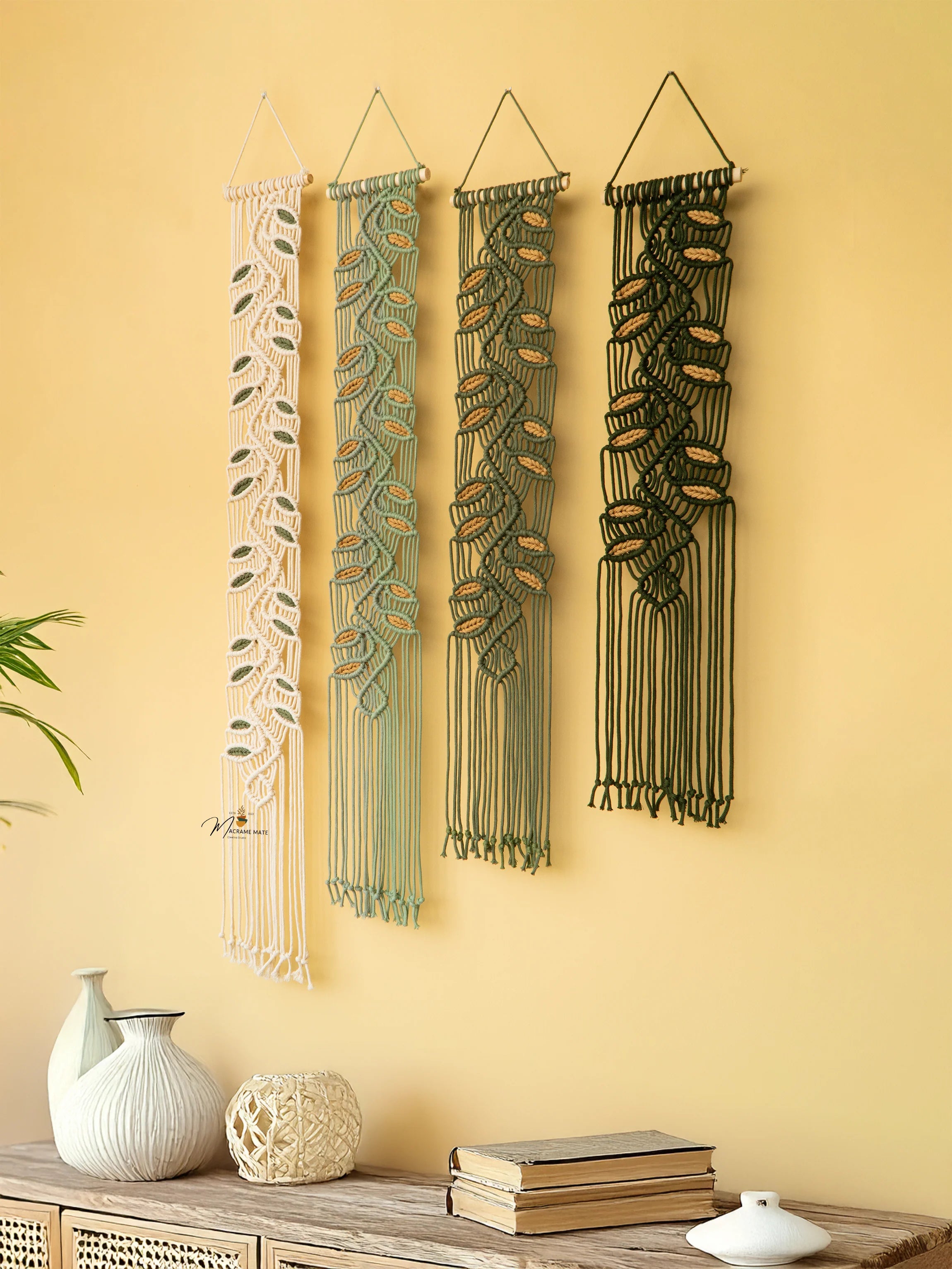 Vesta Green Macrame Wall Hangings