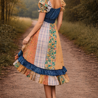 Western Ruffle Dress, Denim