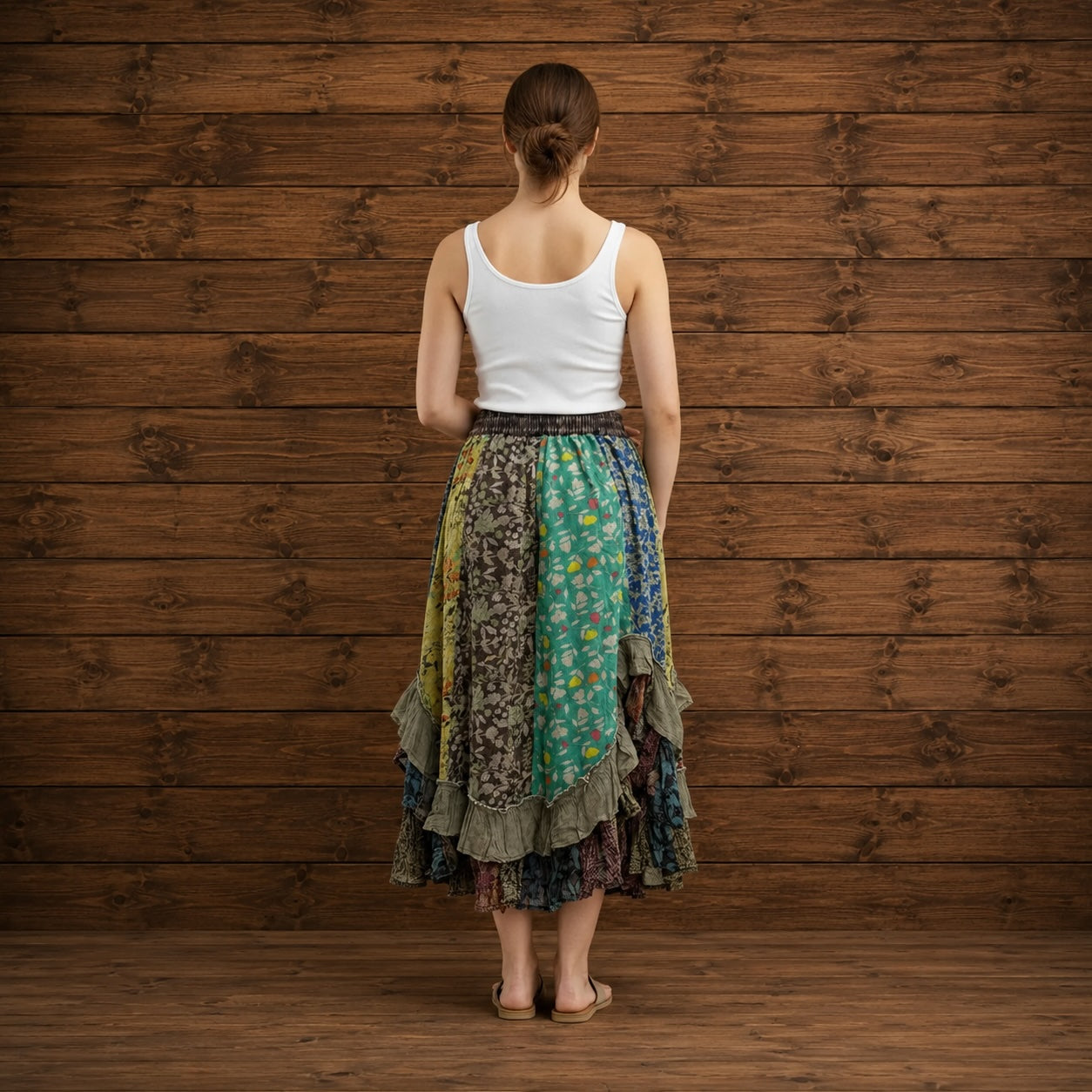 Western Ruffle Skirt, Gravel