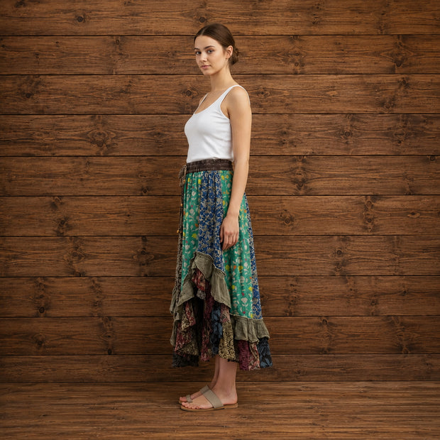 Western Ruffle Skirt, Gravel