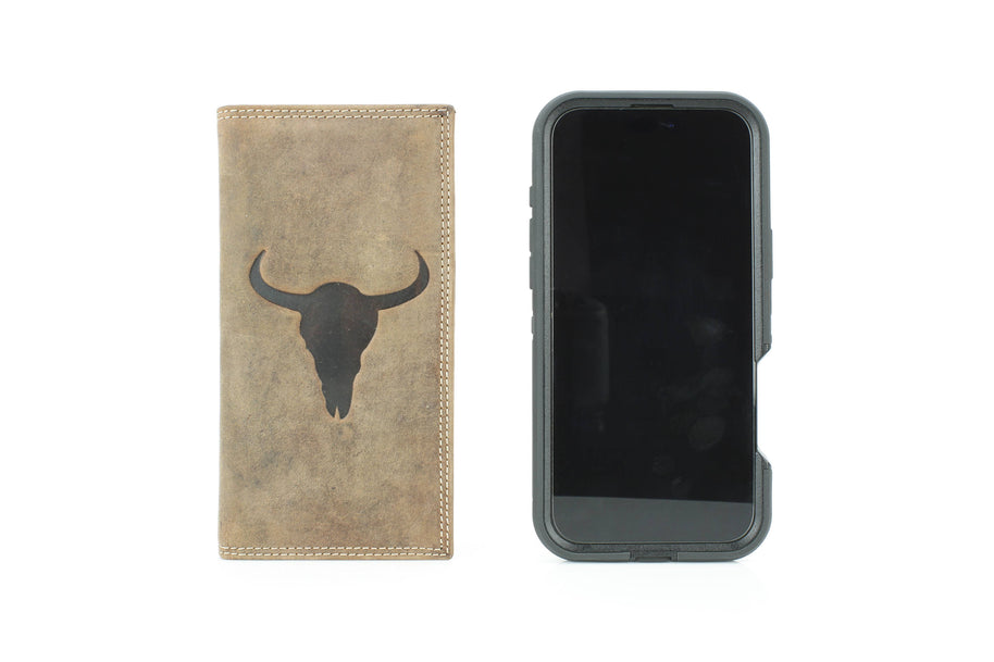 Rodeo Wallet with Embossed Bison Skull ABMW