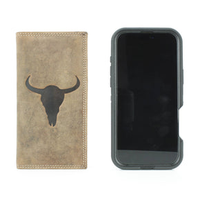 Rodeo Wallet with Embossed Bison Skull ABMW