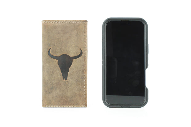 Rodeo Wallet with Embossed Bison Skull ABMW