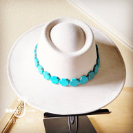 Turquoise Cross Beaded Hat Band
