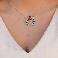 Amber & Turquoise Horseshoe Necklace