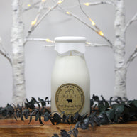 Milk Bottle Candle Snow-Tipped Birch