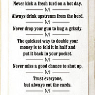 Cowboy Wisdom Vertical Wood Sign
