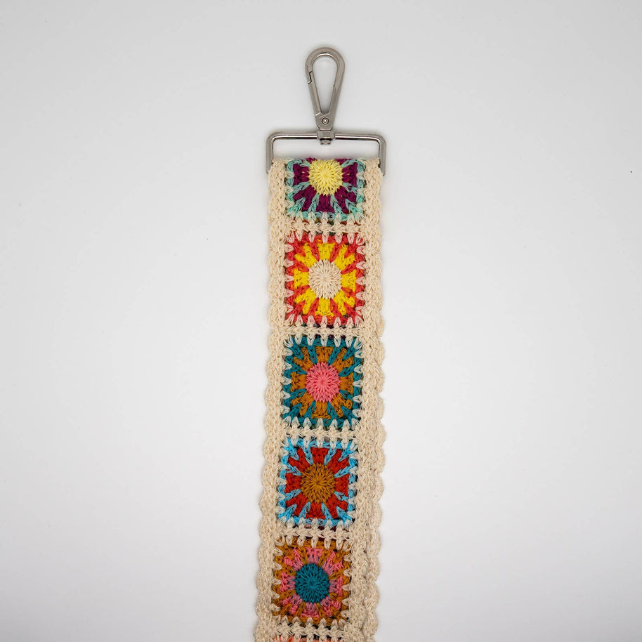 Textured Floral Adjustable Purse Strap
