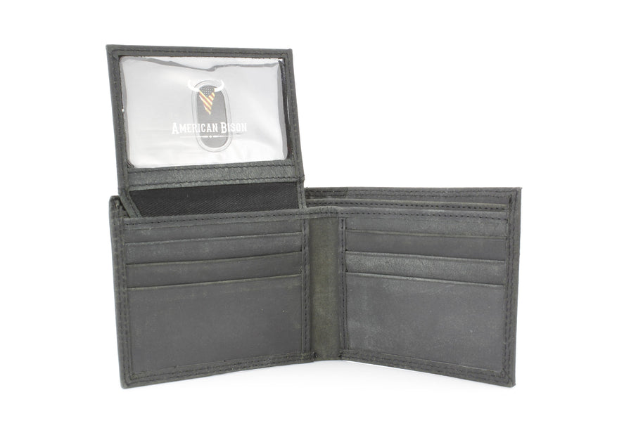 Men’s Bi-Fold Wallet with Bison Skull, Tan