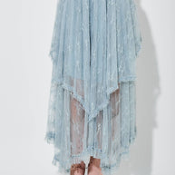 Dusty Blue Lace Skirt