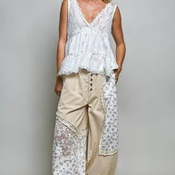 Deep V-Neck Lace Top