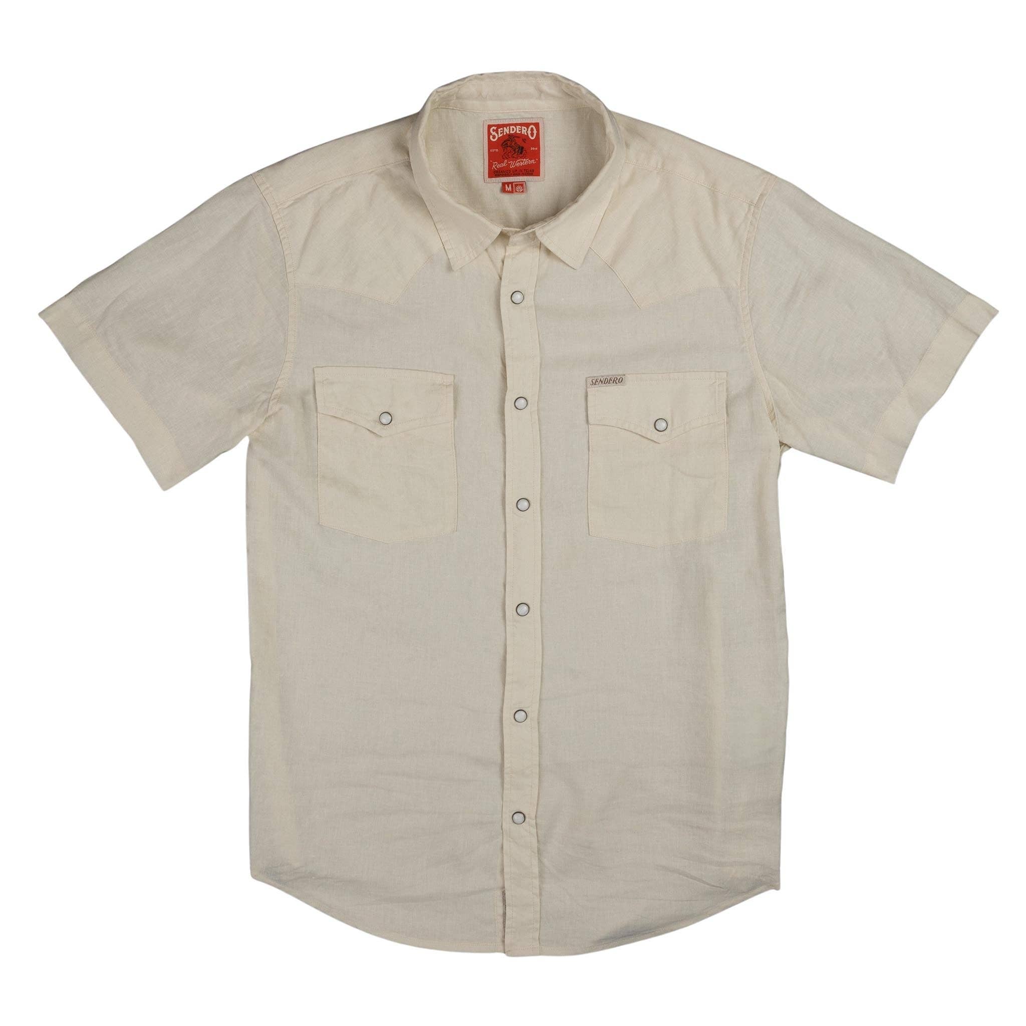 Sendero Wyatt Pearl Snap Shirt, White