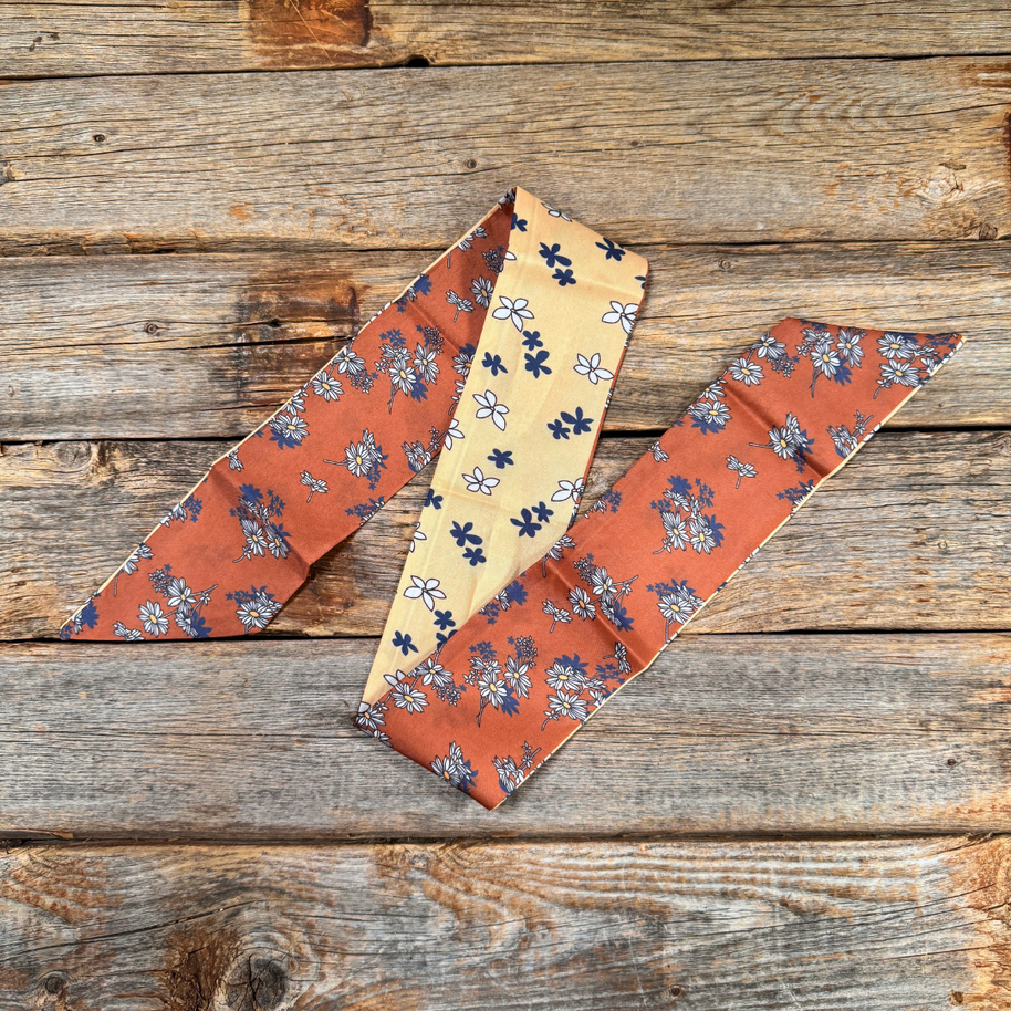 Brown and Tan Western Skinny Mini Wild Rag / Cowgirl Necktie #TW137