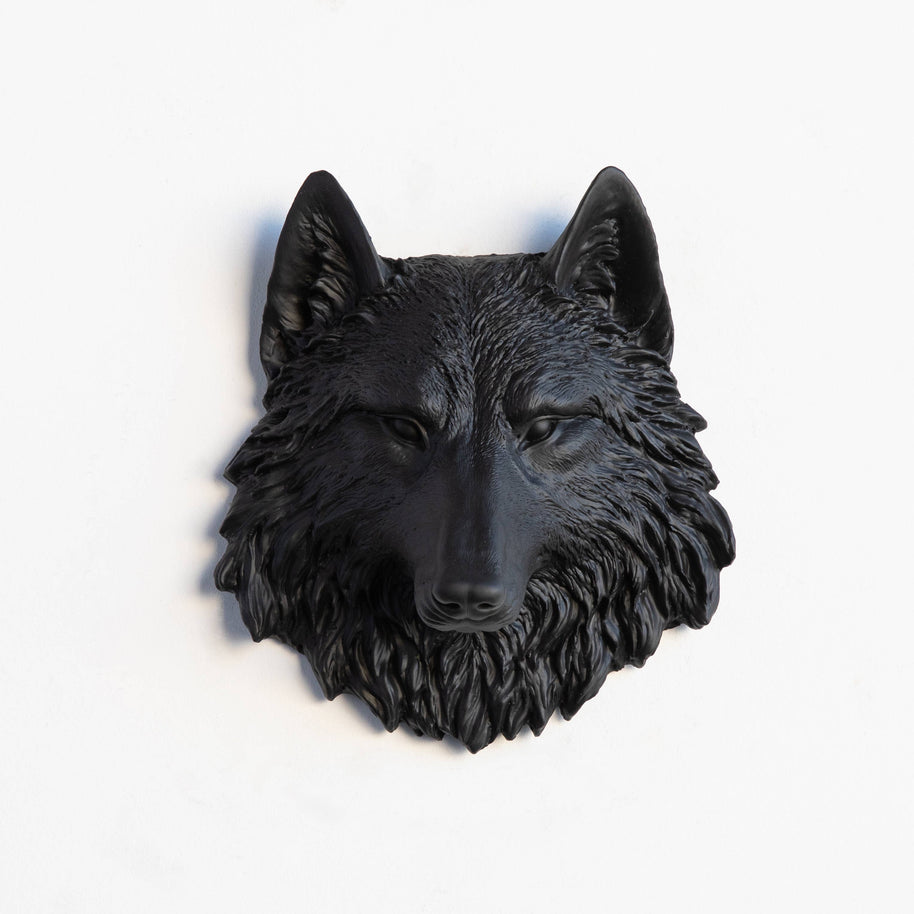 Mini Wolf Head Wall Mount, Bronze