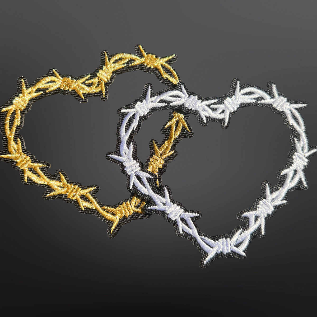 Western Iron On Trucker Hat Patch - Barbed Wire Heart