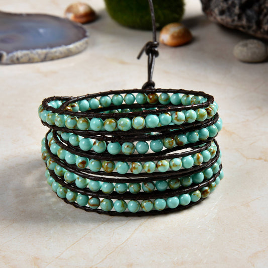 Turquoise Five-Wrap Bracelet