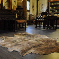 Exotic Brindle Cowhide Rug: 7x7