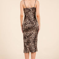 Body Hugging Midi Leopard Dress