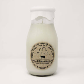 Milk Bottle Candle, Wild Honeysuckle