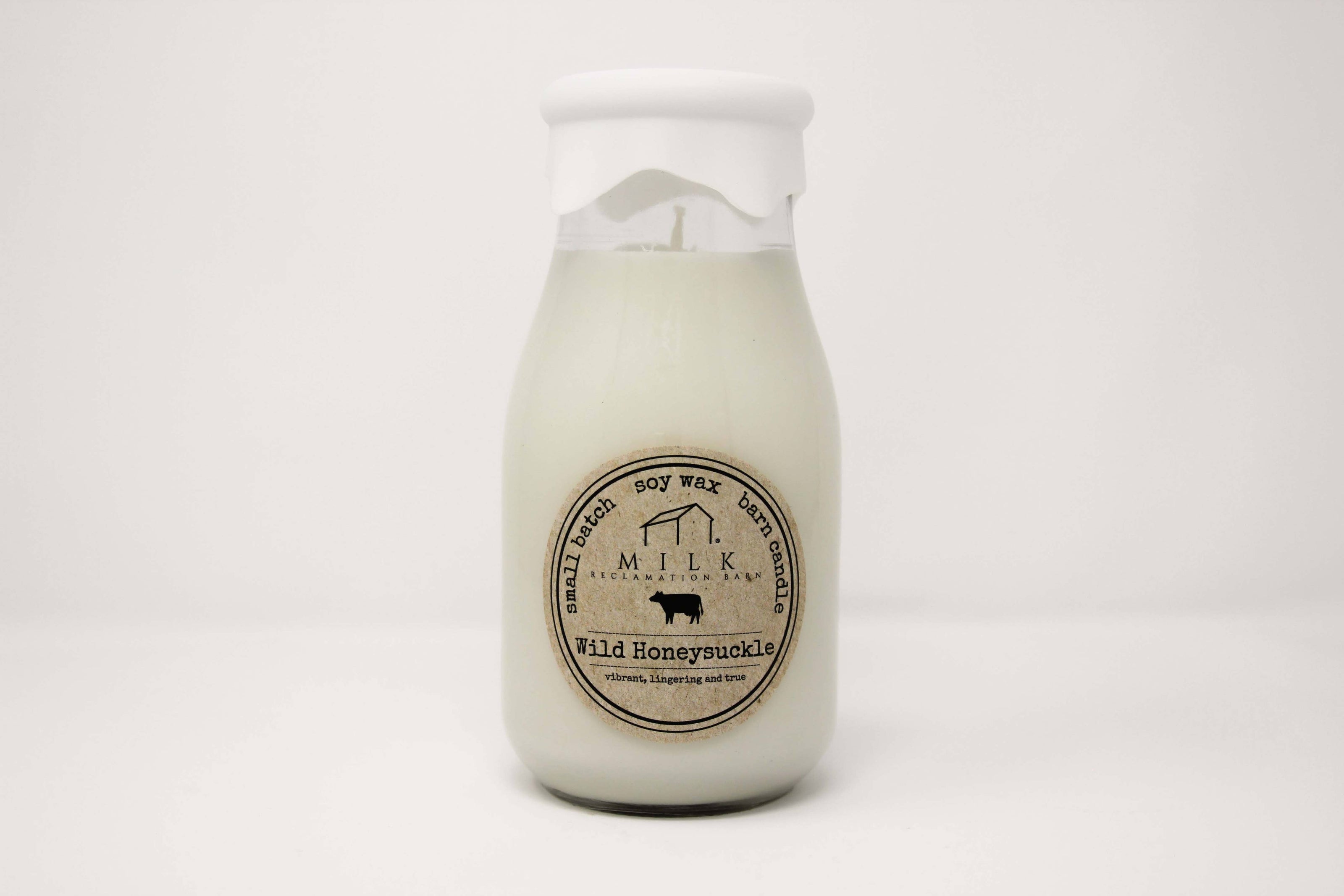Milk Bottle Candle, Wild Honeysuckle