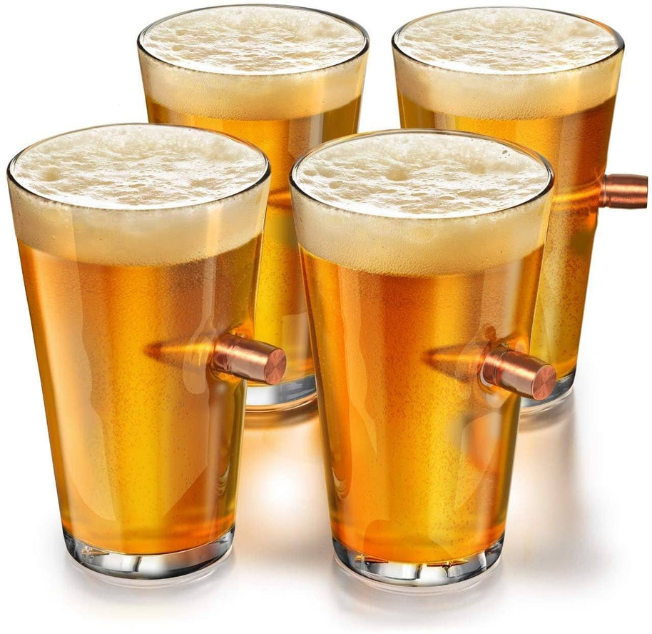 50 Caliber Real Bullet Pint Glass