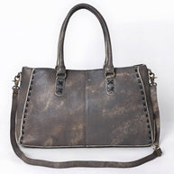 Genuine Leather Tote with Fringe
