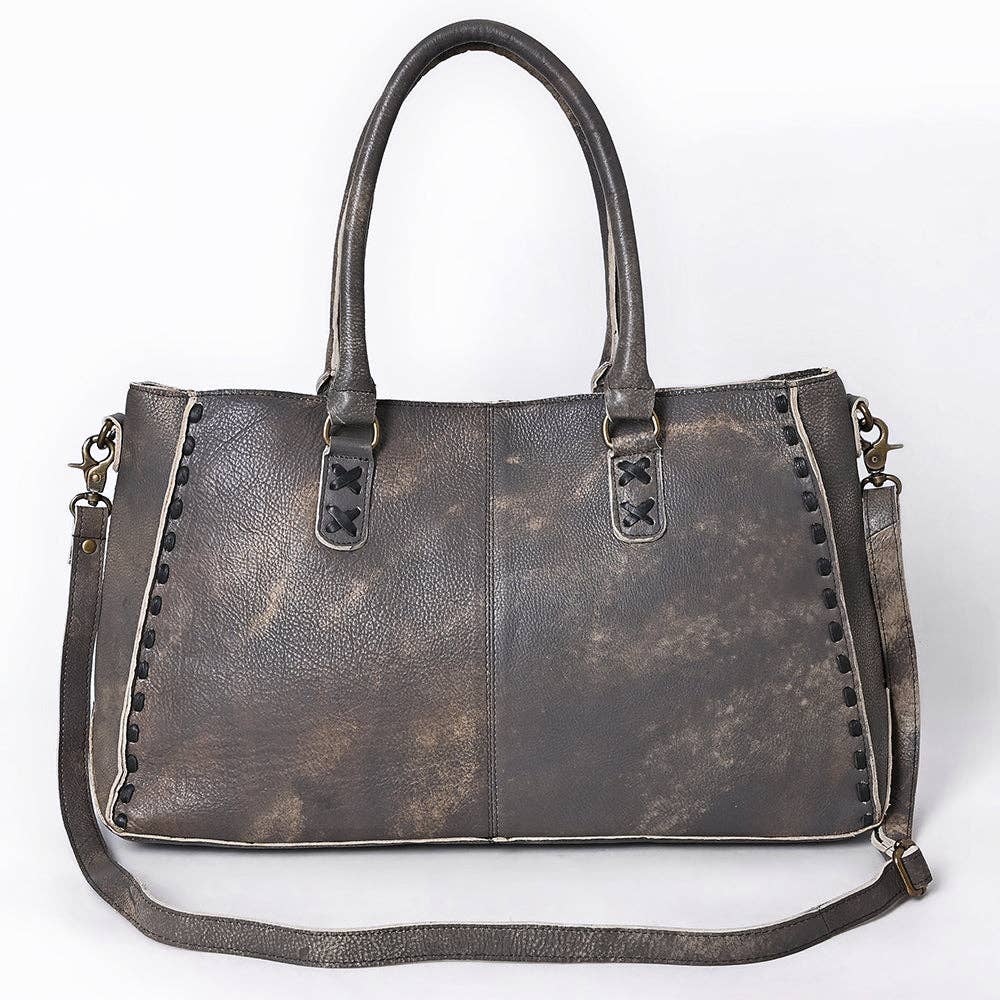 Genuine Leather Tote with Fringe