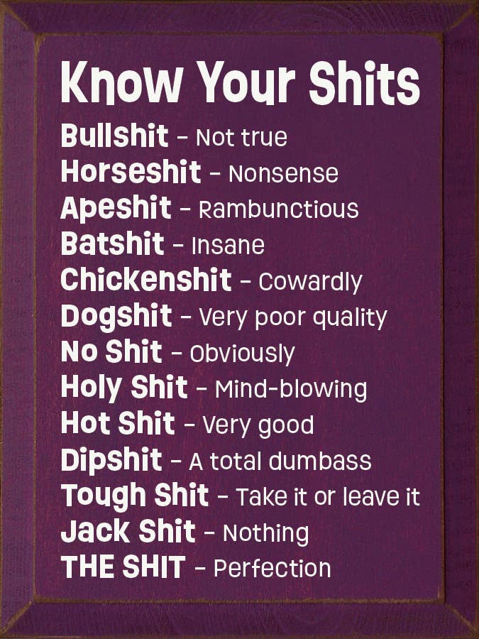 Know Your Shits Sign