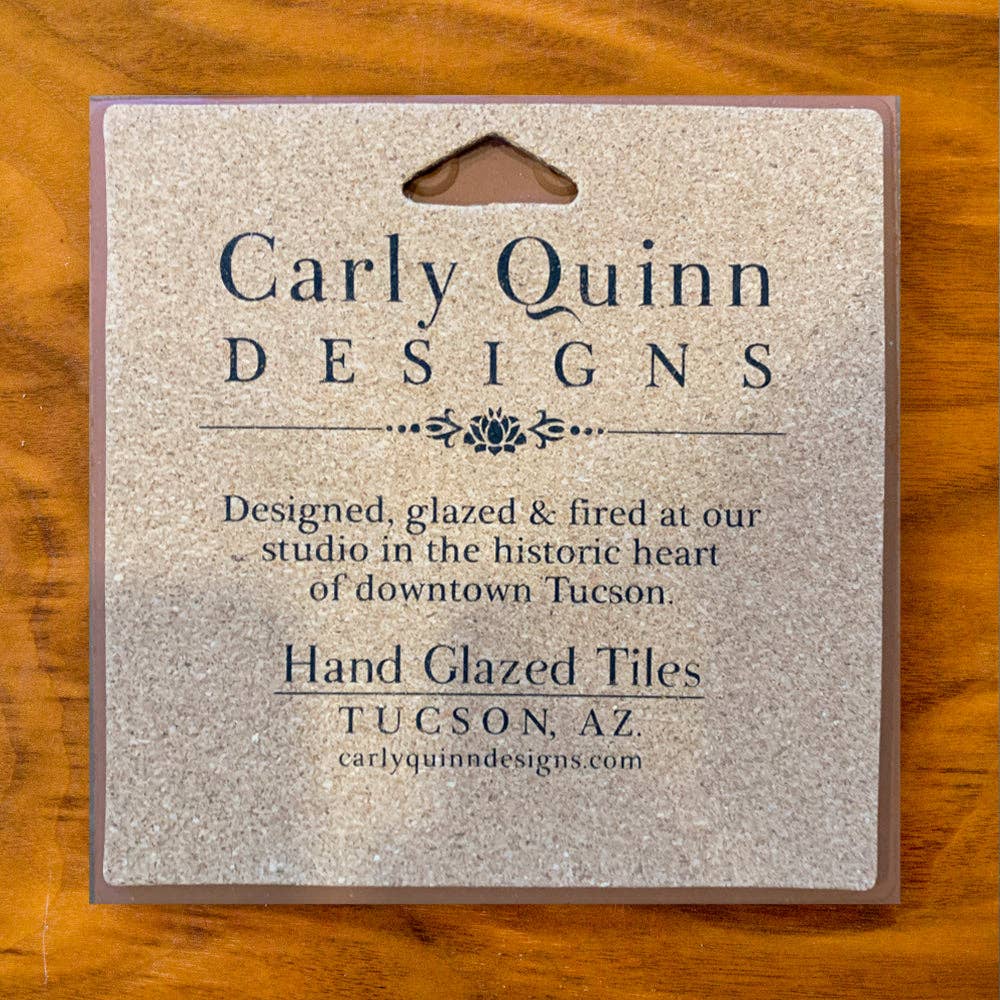 Lady Bug Hand Glazed Art Tile Trivet