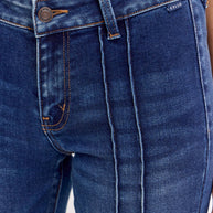 Mid-Rise Flare with Pintuck Jeans, 30