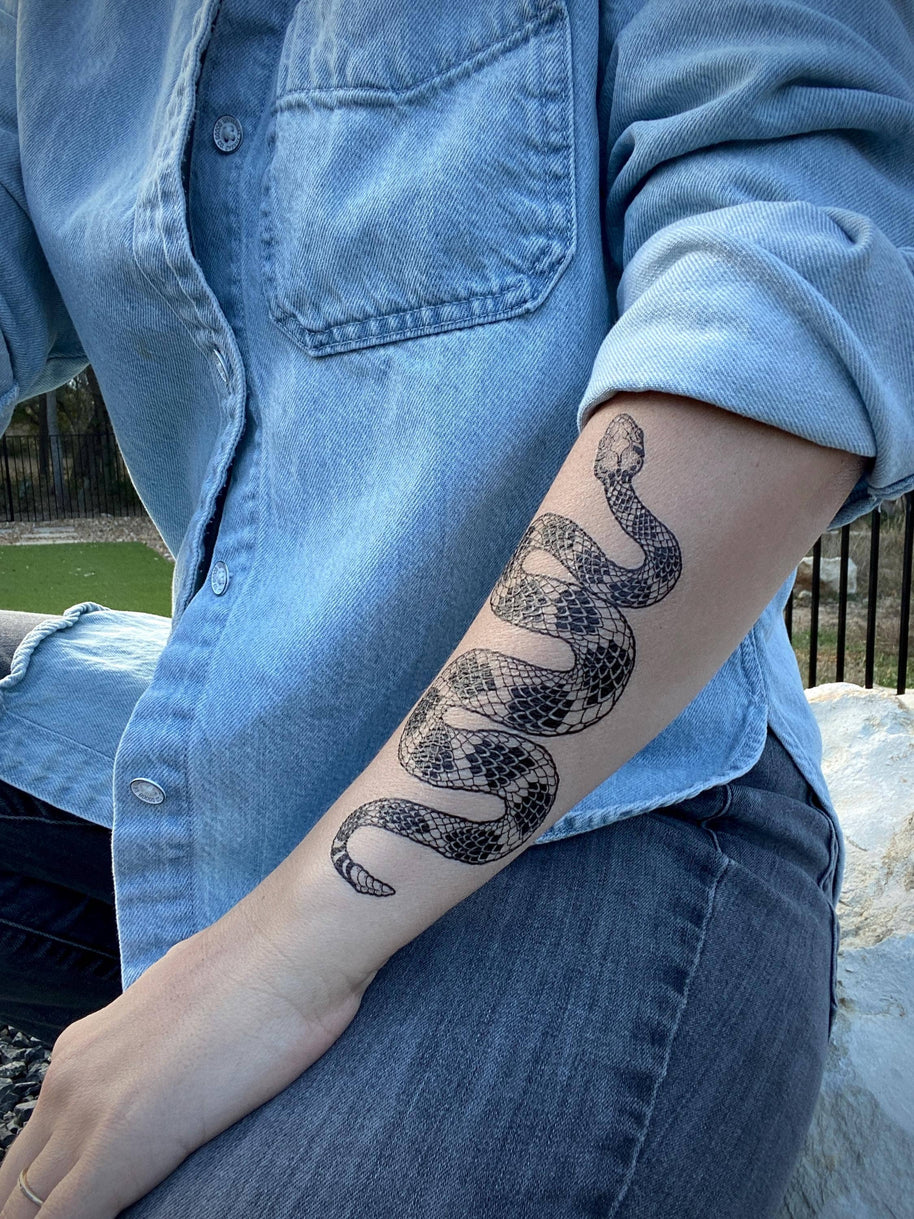 Rattlesnake Temporary Tattoo