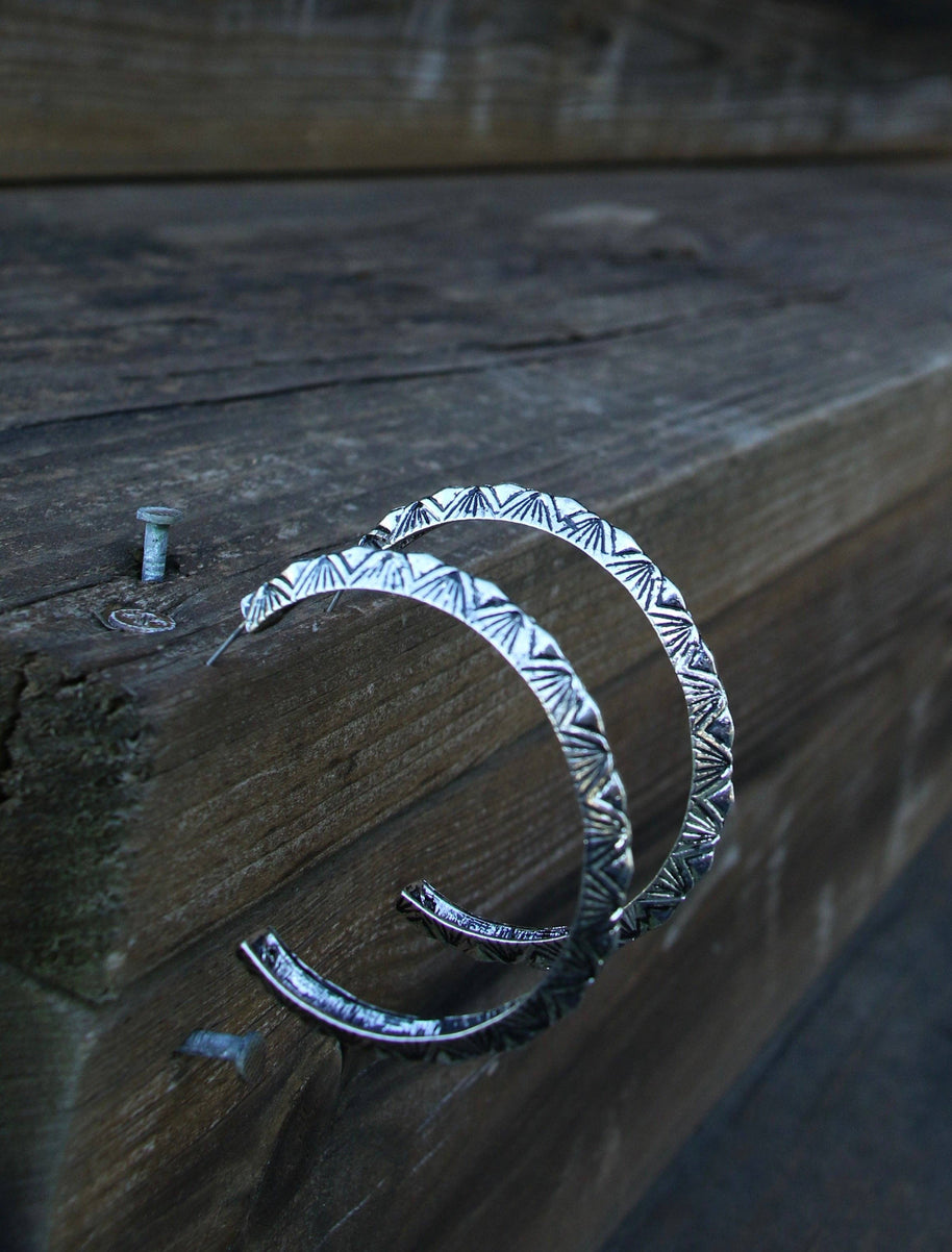 Texture Hoop Earrings 0562