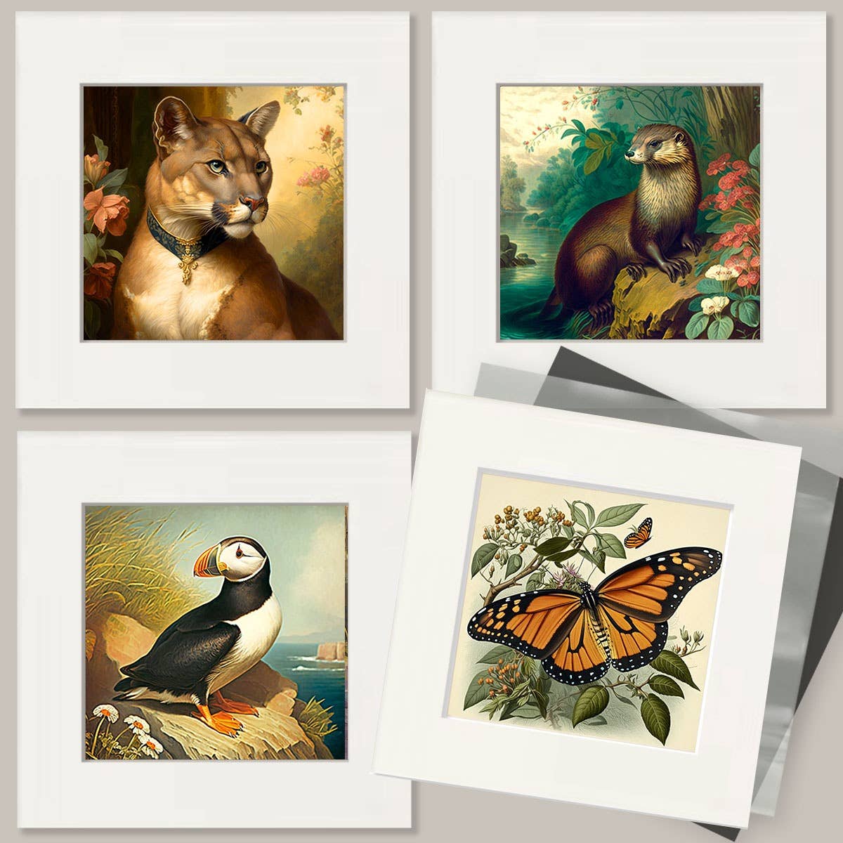 Wildlife Art Prints - Snake and Flowers