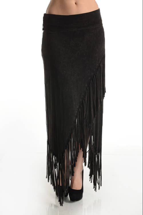 Stretch Fringe Skirt