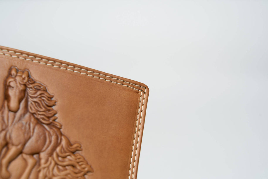 American Bison Bifold Wallet with 3D Horse Embossing
