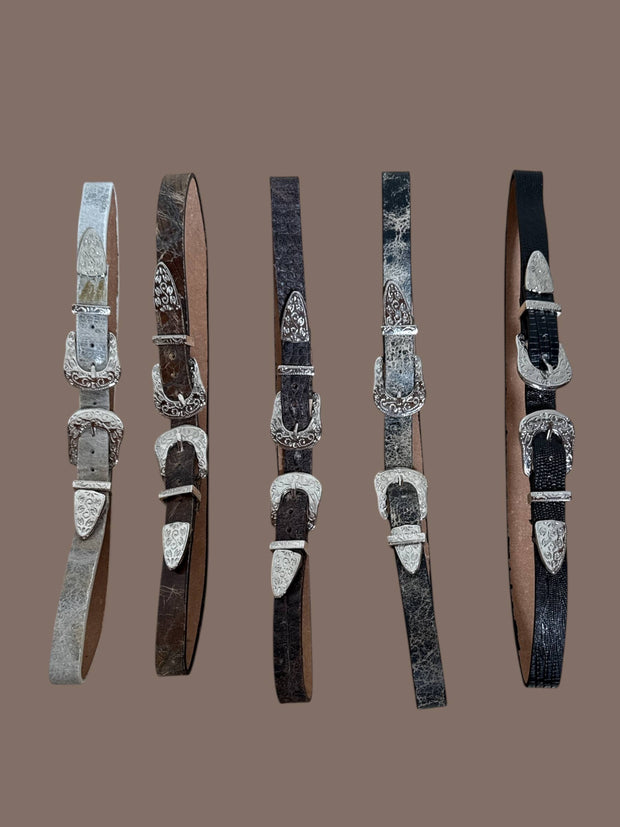 Leather Buckle Belt Hat Band