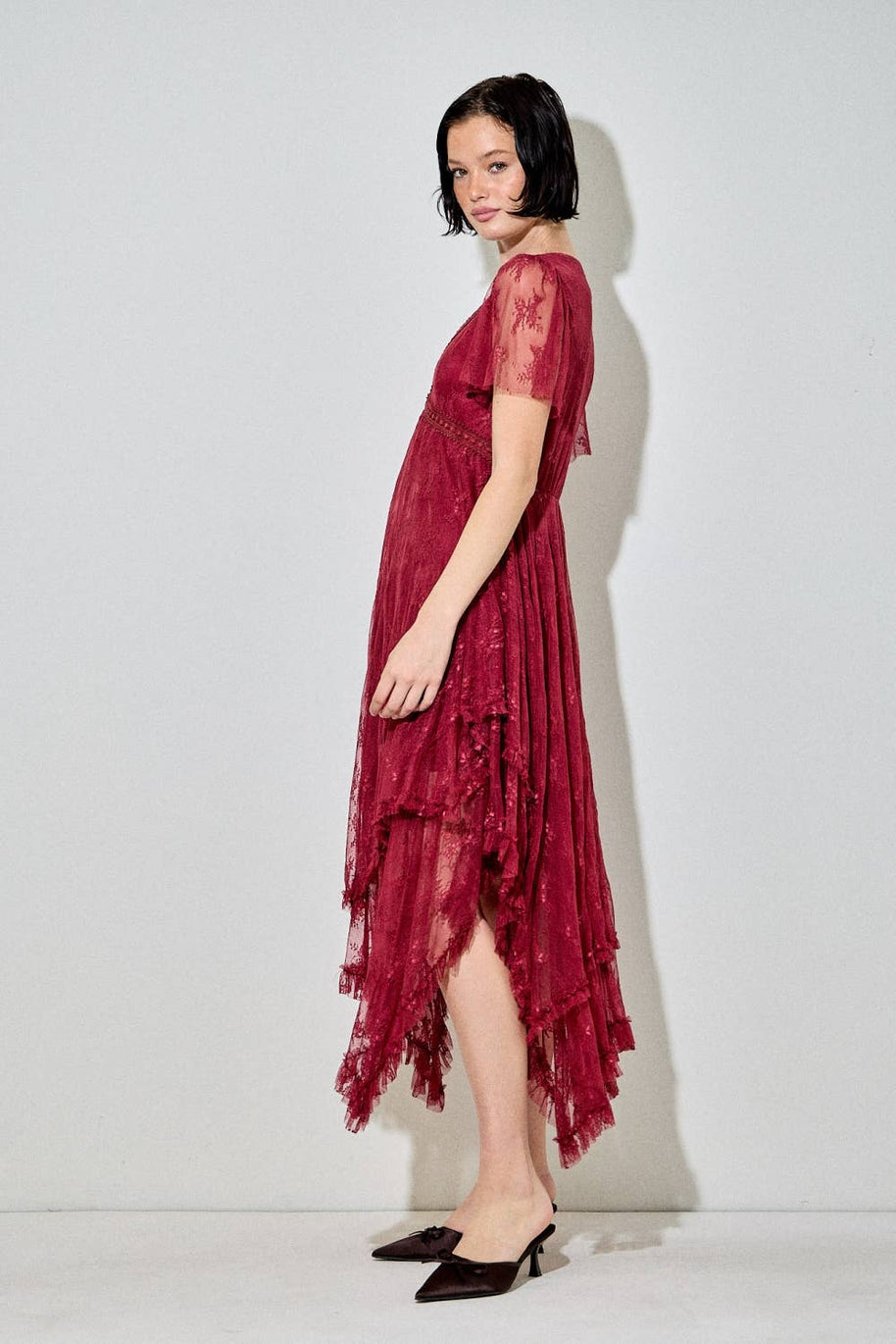 Embellished Lace Hem Dress