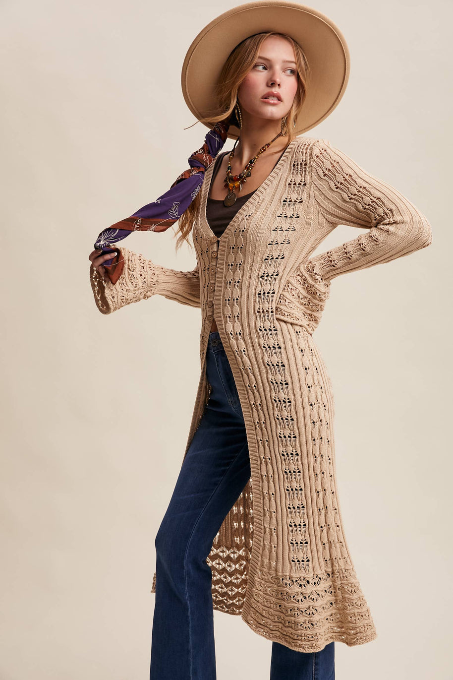Crochet Longline Cardigan / Duster