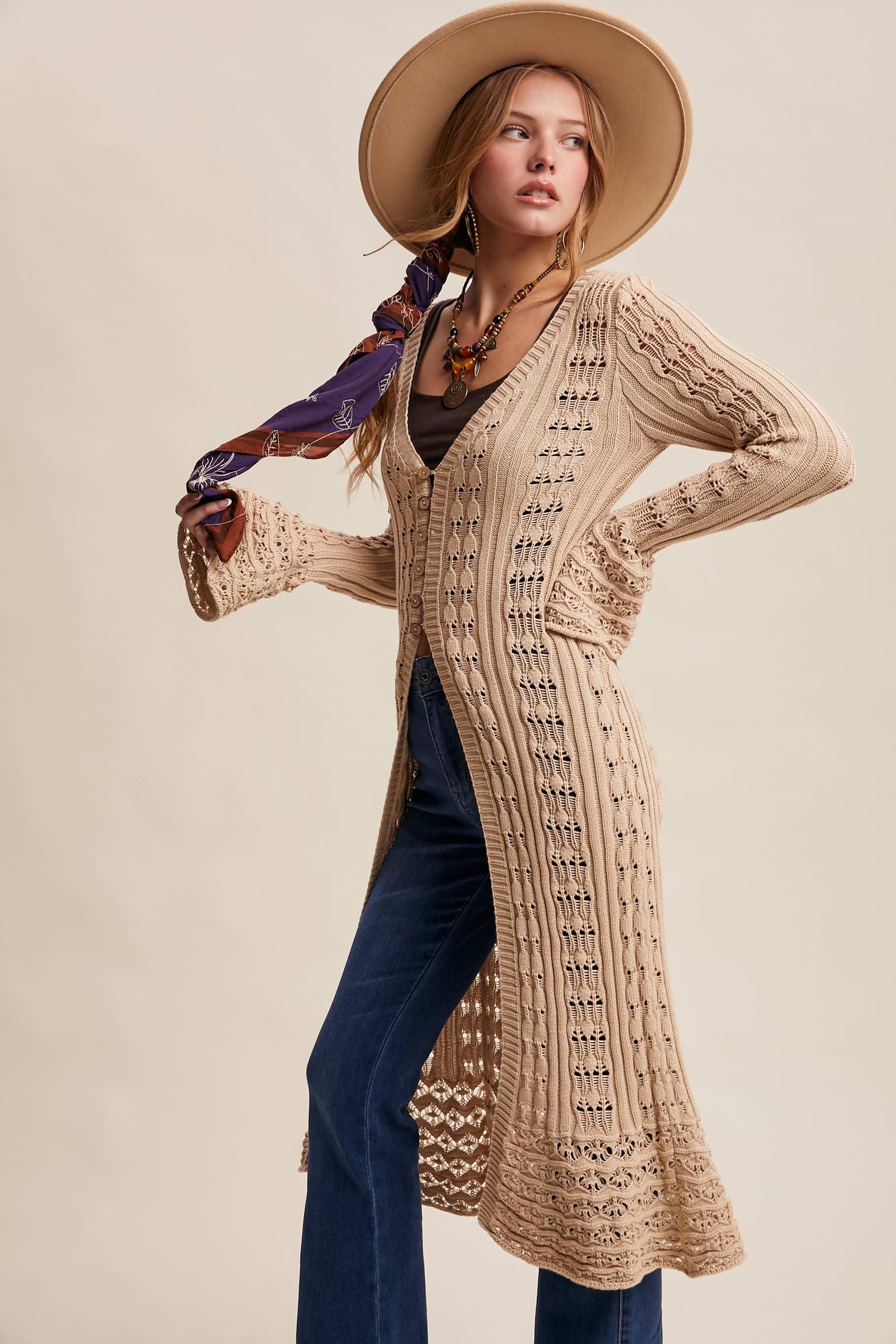 Crochet Longline Cardigan / Duster