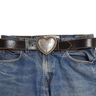 Heart Buckle Vintage Leather Belt