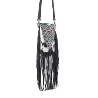 Dakota Drift Hair-on-Hide Purse,Ebony & White