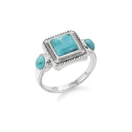 Sterling Silver Turquoise Square Ring
