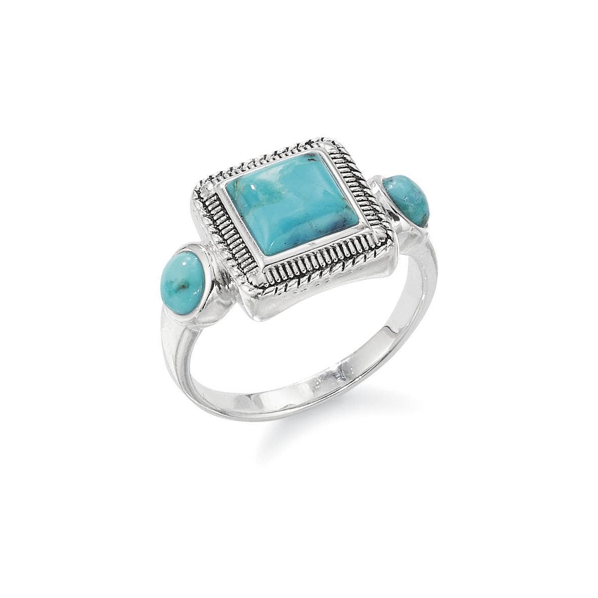 Sterling Silver Turquoise Square Ring