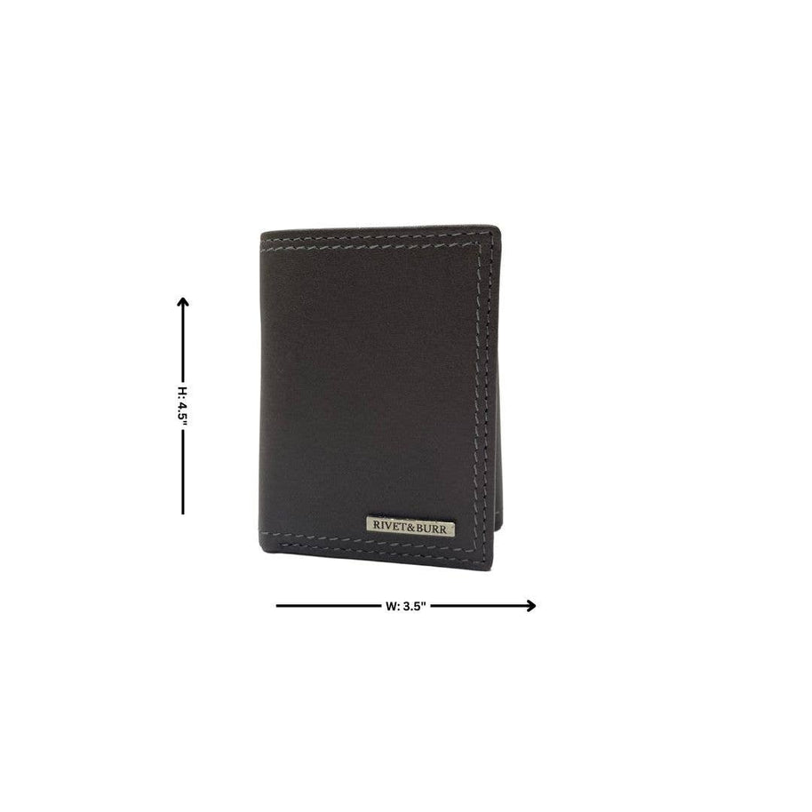 Double Stitch Leather Trifold Wallet