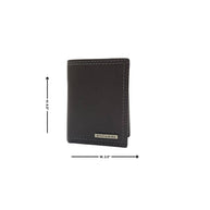 Double Stitch Leather Trifold Wallet